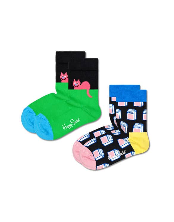 Happy Socks 2-Pack Kids Cat Socks KCAT02-9300 Socks Fall/Winter 2022 Kids socks
