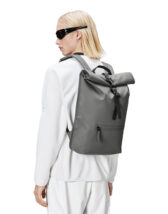Rains 13320-13 Grey Rolltop Rucksack Grey Accessories Bags Backpacks