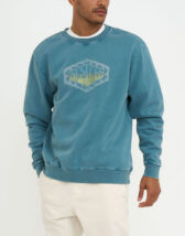 Deus Ex Machina DMF238081-Maui Blue } Wavepool Acid Crew Maui Blue Men Sweaters & hoodies