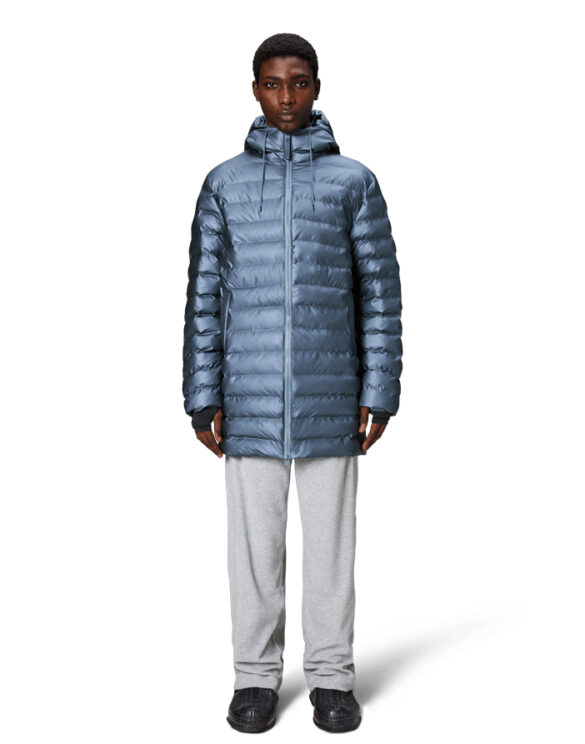 Rains 15900-36 Bay Lohja Long Puffer Jacket Bay Jope Mehed Naised Ülerõivad  Kevad-sügis joped