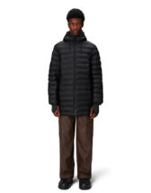 Rains 15900-01 Black Lohja Long Puffer Jacket Black Jope Mehed Naised Ülerõivad  Kevad-sügis joped