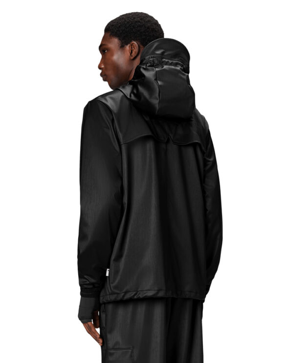 Rains 18370-84 Black Grain Storm Breaker Black Grain Men Women  Outerwear Outerwear Rain jackets Rain jackets