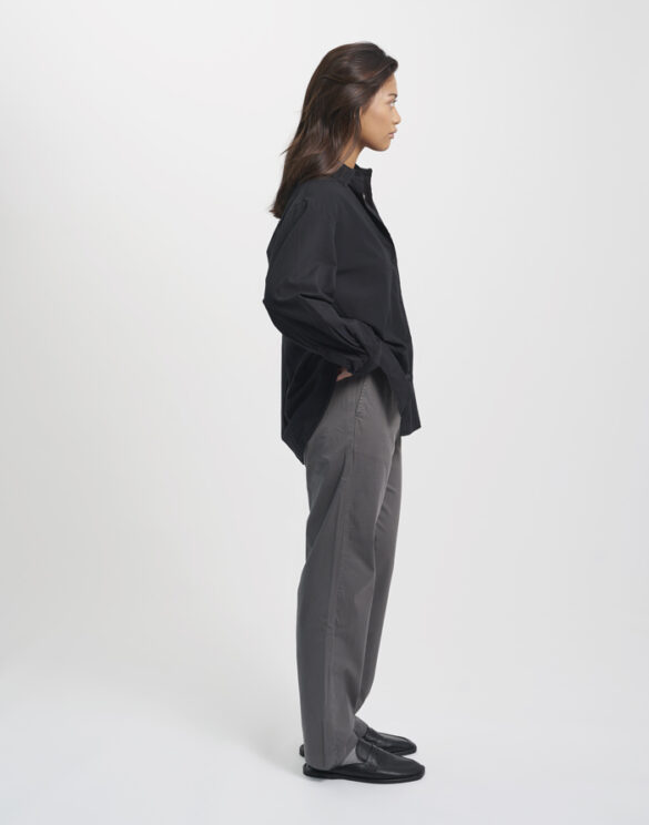 Colorful Standard Women Blouses and tops Organic Oversized Shirt Deep Black CS4005-Deep Black