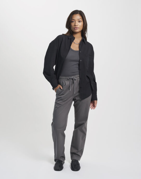 Colorful Standard Women Blouses and tops Organic Oversized Shirt Deep Black CS4005-Deep Black