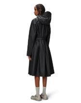 Rains 12040-01 Black A-Line Longer W Jacket Black Women   Outerwear  Rain jackets