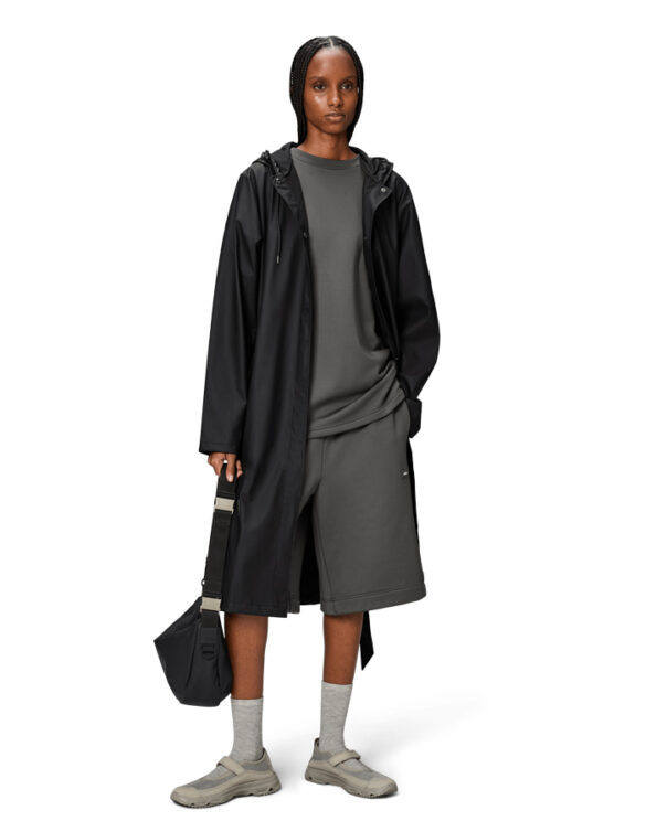 Rains 12040-01 Black A-Line Longer W Jacket Black Vihmamantel Naised  Ülerõivad  Vihmajakid