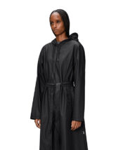 Rains 12040-01 Black A-Line Longer W Jacket Black Women   Outerwear  Rain jackets