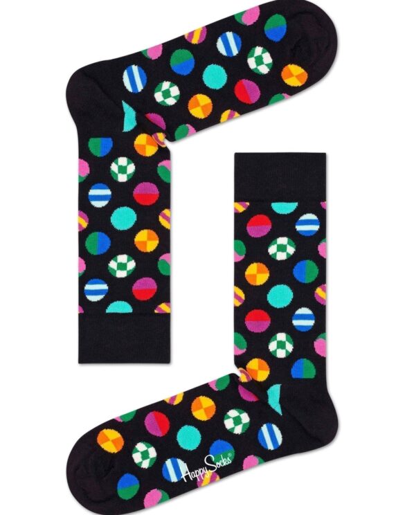 Happy Socks Clashing Dot Black Socks for men and women