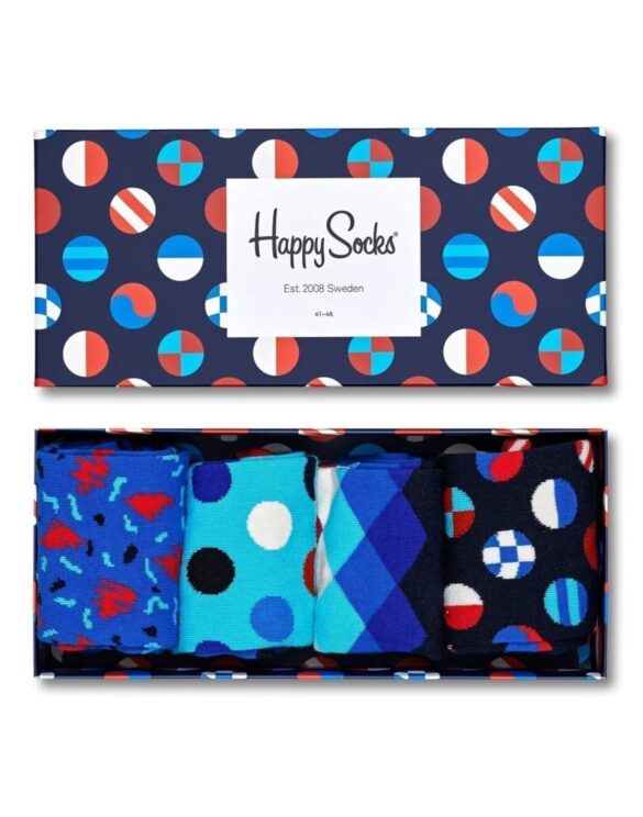 Happy Socks Navy Gift box gift set with 4 socks