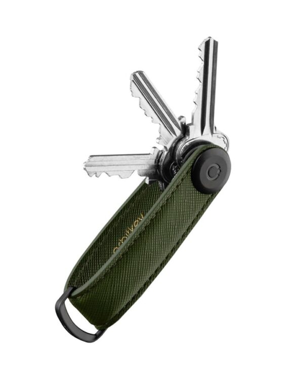 Orbitkey Keychains Key Organiser Saffiano Leather Olive