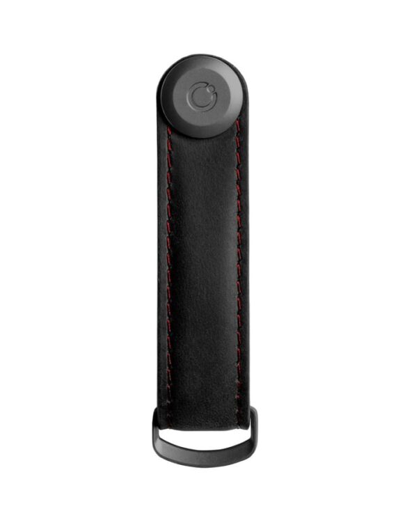 Orbitkey Keychains Crazy Horse Leather Key Organiser Obsidian Black/Red