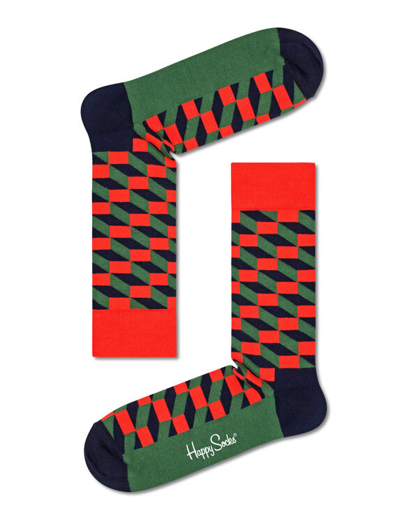 Happy Socks  Filled Optic Green/Red Sock FIO01-0200