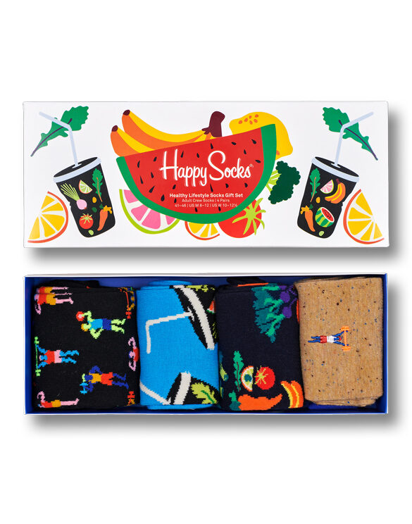 Happy Socks  Healthy Lifestyle Socks Gift Set 4-Pack XHEL09-0200