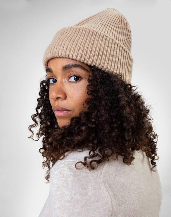 brand1} Accessories Hats Merino Wool Hat Honey Beige CS5085