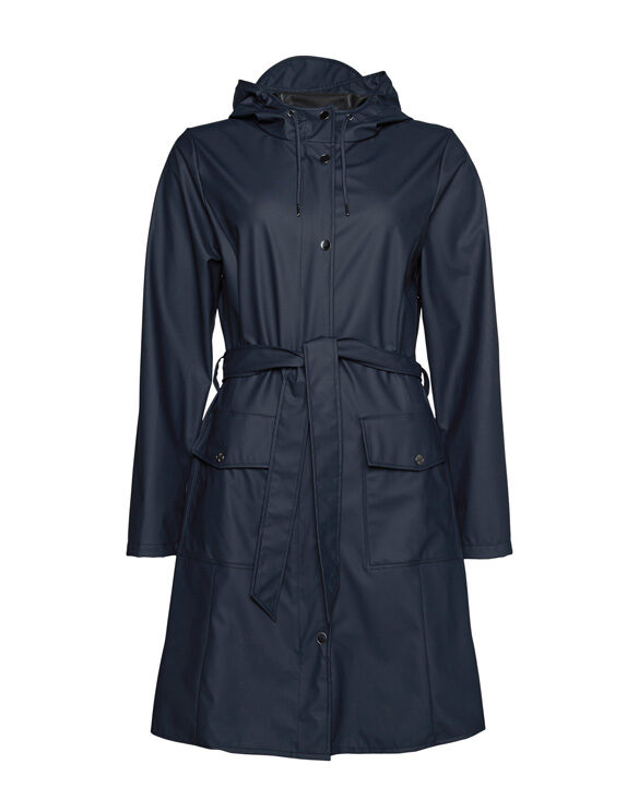 Rains 18130-47 Curve Long Jacket Navy Vihmamantel Women Outerwear Rain jackets