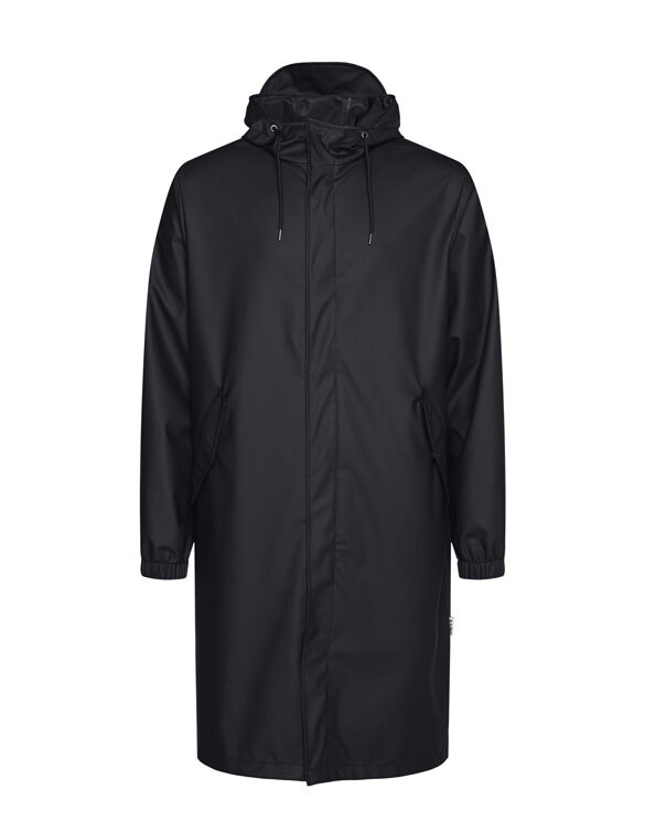 Rains 18140-01 Fishtail Parka Black Men Women Outerwear Outerwear