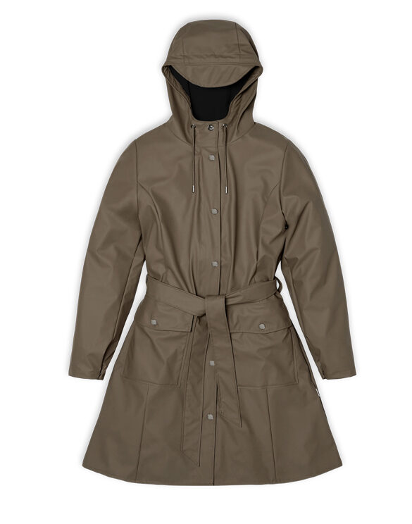Rains 18130-66 Curve Long Jacket Wood Vihmamantel Women Outerwear Rain jackets