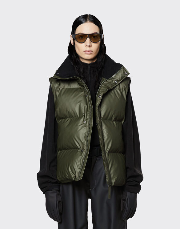 Rains 15030-65 Boxy Puffer Vest Evergreen Mehed Naised Ülerõivad Vestid Vestid