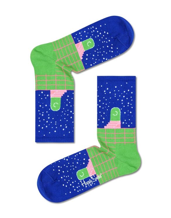 Happy Socks Future Unknown 3/4 Crew Blue Socks ATFUT14-6300 Socks