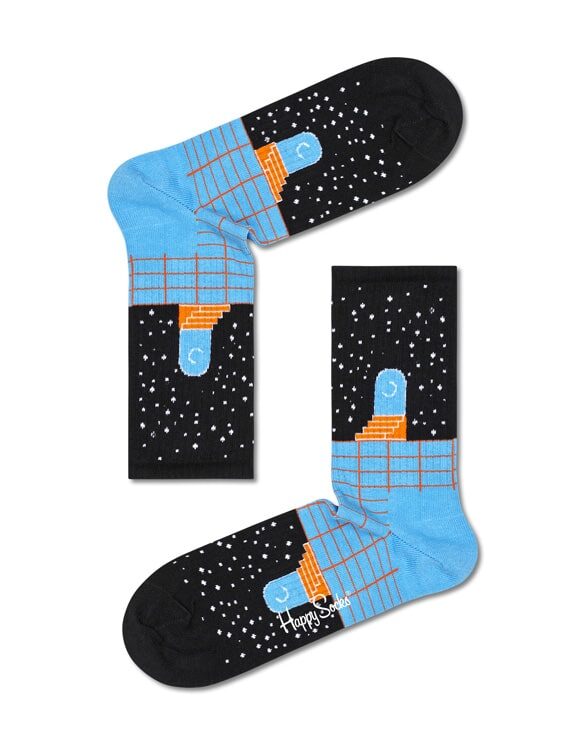 Happy Socks Future Unknown 3/4 Crew Black Socks ATFUT14-9000 Socks