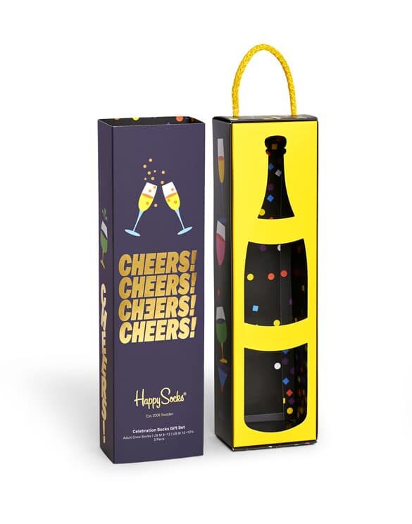 Happy Socks 3-Pack Celebration Socks Gift Set XCEL08-9350 Socks Christmas Socks Gift Boxes