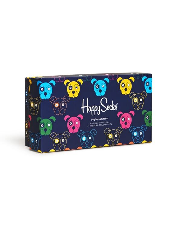 Happy Socks 3-Pack Mixed Dog Socks Gift Set XDOG08-0150 Socks Fall/Winter 2022 Gift Boxes