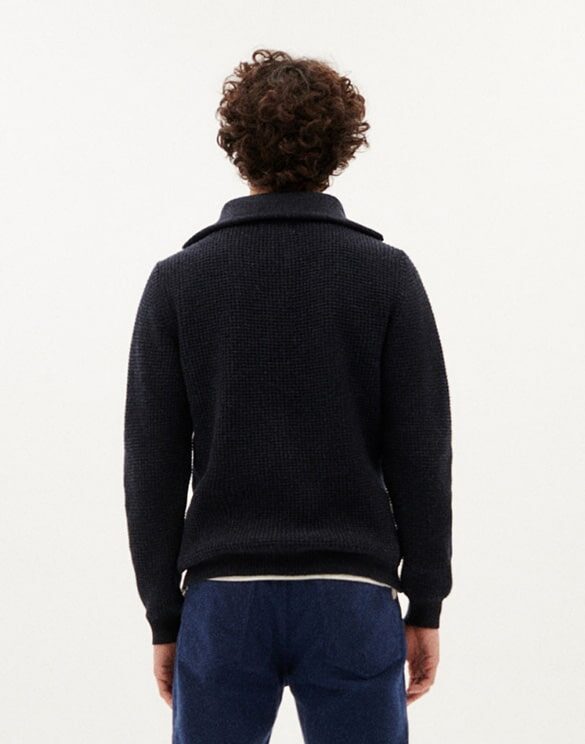 Thinking Mu Mehed Kampsunid ja pusad Navy Helio Knitted Kampsun MKN00075