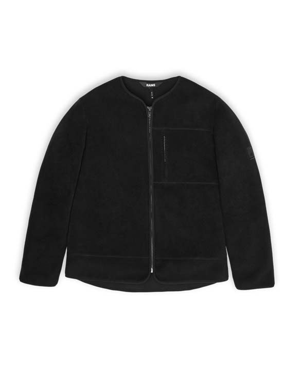 Rains 18520-01 Black Fleece Jacket Black Men Women  Jackets Jackets Fleece jackets Fleece jackets