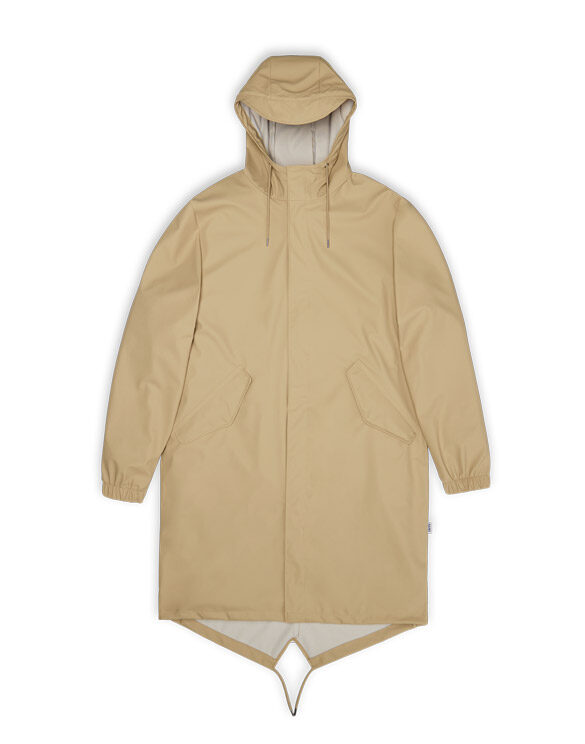 Rains 18140-24 Sand Fishtail Parka Sand Men Women  Outerwear Outerwear Rain jackets Rain jackets