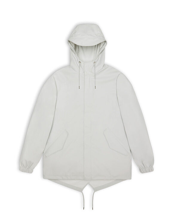 Rains 18010-45 Ash Fishtail Jacket Ash Men Women  Outerwear Outerwear Rain jackets Rain jackets