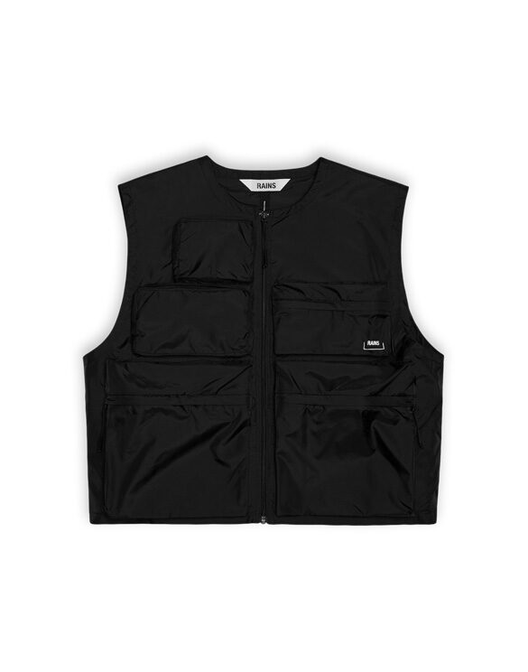 Rains 18350-01 Black Dili Vest Black Men Women  Vests Vests