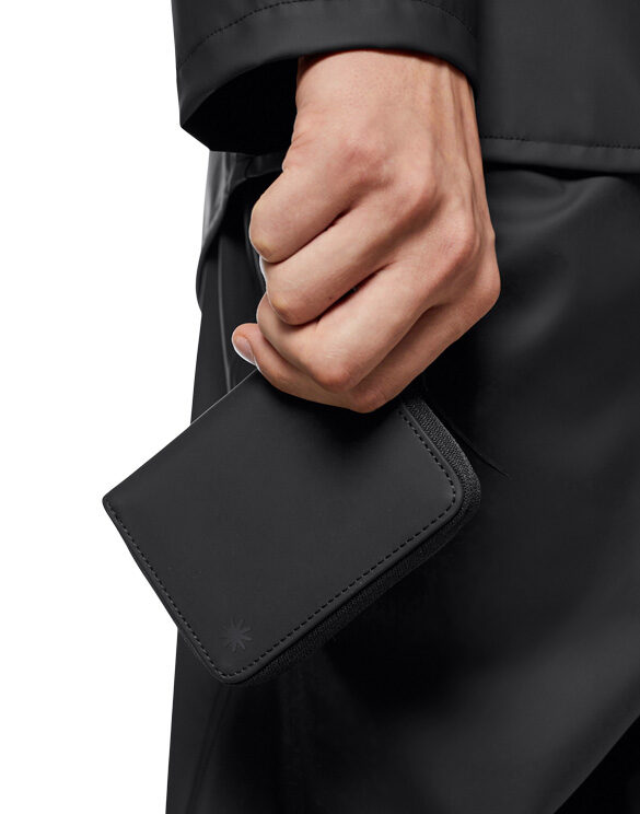 Rains 16650-01 Black Wallet Mini Black Rahakott Aksessuaarid Rahakotid ja kaarditaskud Rahakotid