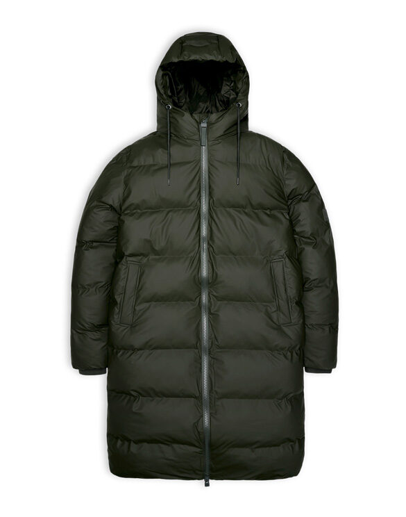 Rains 15130-03 Green Alta Long Puffer Jacket Green Men Women  Outerwear Outerwear Winter coats and jackets Winter coats and jackets