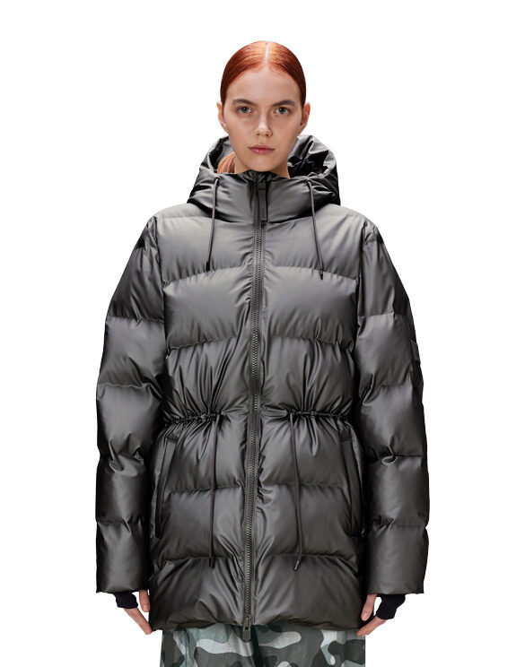 Rains 15160-97 Metallic Grey W Alta Puffer Parka Metallic Grey Talvejope  Naised