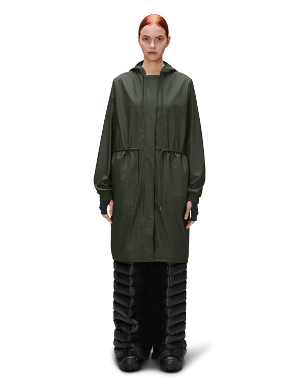 Rains 18550-03 Green String W Parka Green Vihmajakk  Naised  Ülerõivad  Vihmajakid