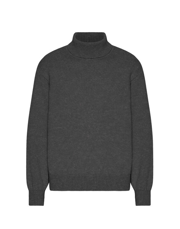 Merino Wool Turtleneck Lava Grey Kampsun