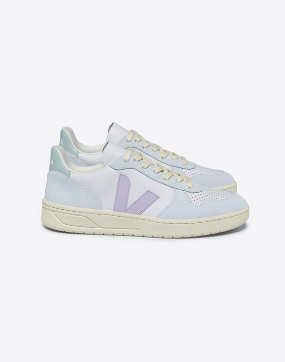 Veja V-10 Leather Gravel Parme Menthol