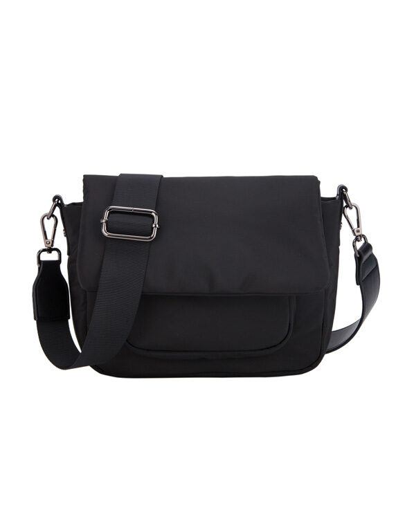 Hvisk Cayman Pocket Puffer Matte Twill Black Bag