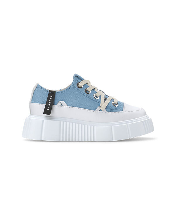 Inuikii Matilda Canvas Low Platform sneakers in blue side view