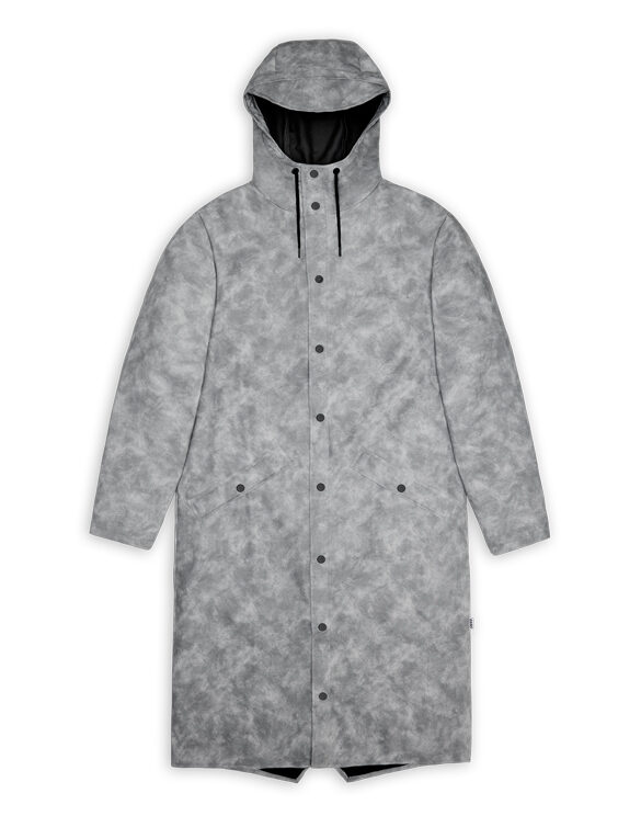 Rains 18360-38 Distressed Grey Longer Jacket Distressed Grey Men Women  Outerwear Outerwear Rain jackets Rain jackets