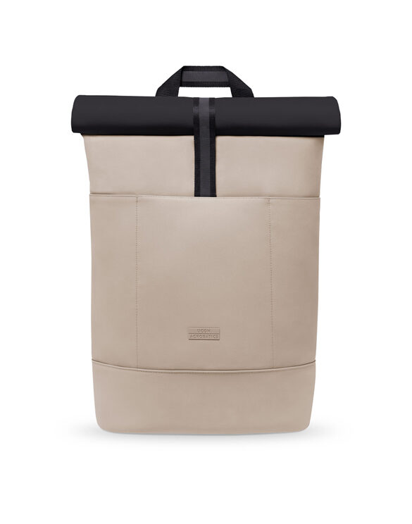 Ucon Acrobatics Hajo Medium Backpack Aloe Sand - Black is an everyday bag with separate laptop compartment that has a durable a bit structured matte finish