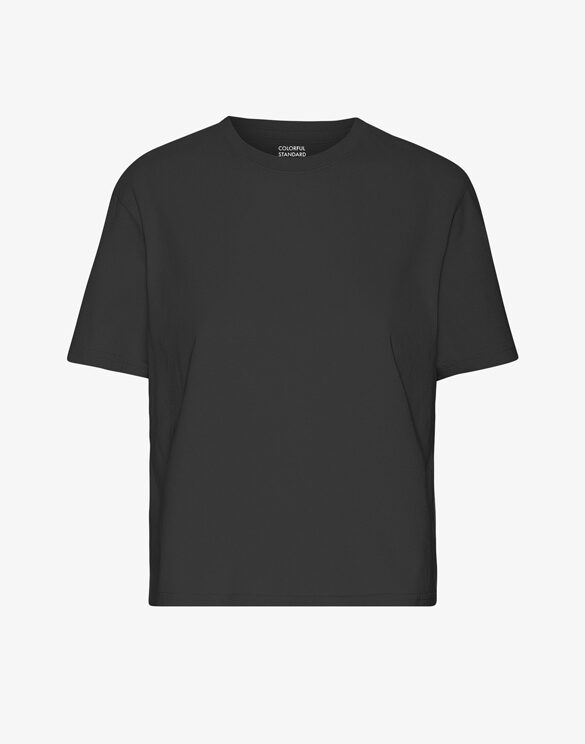 Colorful Standard Women T-shirts Organic Boxy Crop Tee Deep Black CS2057-Deep Black