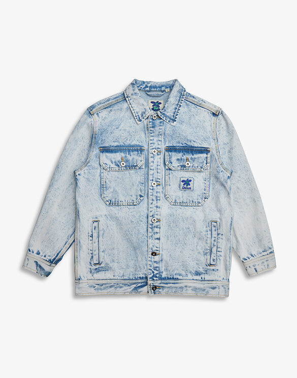 Deus Ex Machina DLF236026-Indigo Acid Stonewash } Crosby Work Jacket Indigo Acid Stonewash Women Jackets