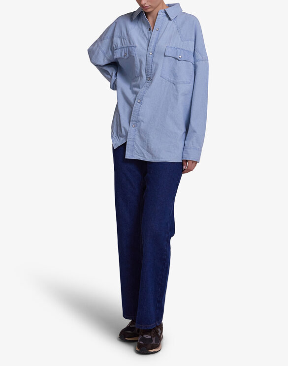 Deus Ex Machina Women Blouses and tops Wenders Shirt Light Wash Chambray DLP245340-Light Wash Chambray