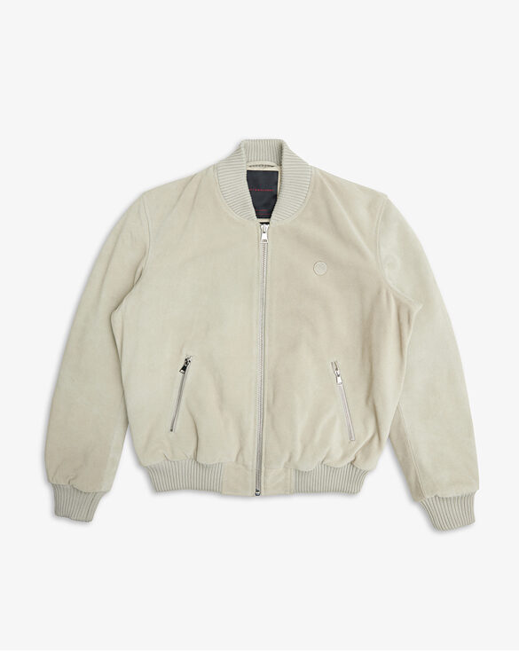 Deus Ex Machina DMP246241-Dirty White } Thunder Suede Bomber Dirty White Men Jackets
