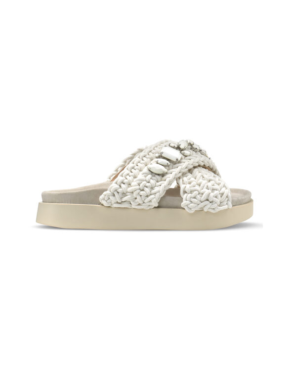 Inuikii Woven Stones Ivory Slides 70104-106-1100 Women's footwear Footwear