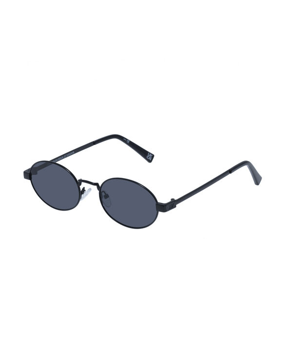Le Specs Poseidon Deux Matte Black Päikeseprillid ümmarguse raamiga ja tumedate klaasidega