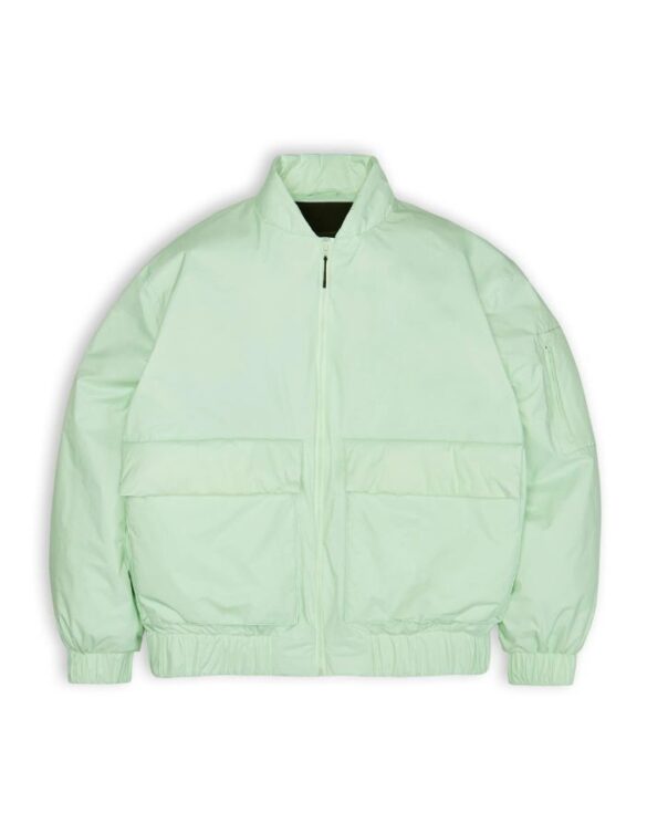 Rains Fuse Bomber Jacket Mineral peppermint coloured waterproof Spring and autumn jacket