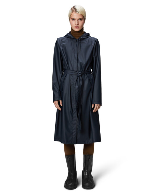 Rains 12040-47 Navy A-Line Longer W Jacket Navy Vihmamantel Naised  Ülerõivad  Vihmajakid
