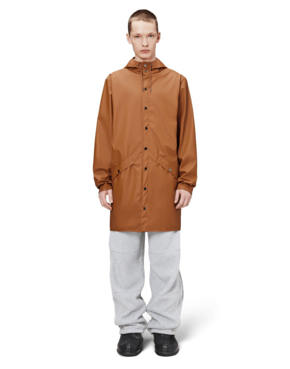 Rains 12020-63 Rust Long Jacket Rust Vihmajakk Mehed Naised Ülerõivad  Vihmajakid